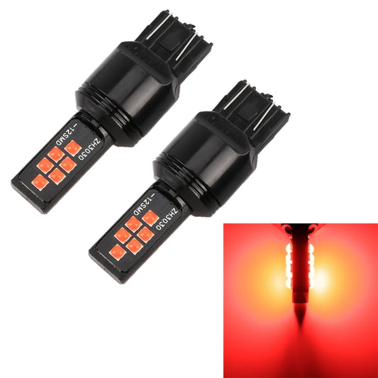 2 PCS 7443 DC9-16V / 3.5W Car Auto Brake Lights 12LEDs SMD-ZH3030 Lamps, with Constant Current(Red Light) - Brake Lights by buy2fix | Online Shopping UK | buy2fix
