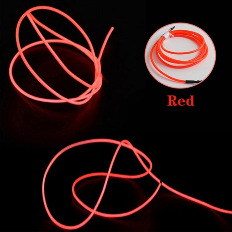 YouOKLight Neon EL Cold Round Flexible Strip Light with 3V Battery Box for Dance Party Car Decoration, Length: 3m(Red Light) - Atmosphere lights by youOKLight | Online Shopping UK | buy2fix