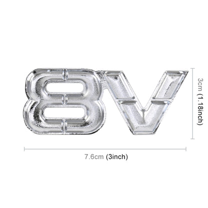 V8 Connect Shape Car Metal Body Decorative Sticker, Size : L (Silver) - Decorative Sticker by buy2fix | Online Shopping UK | buy2fix