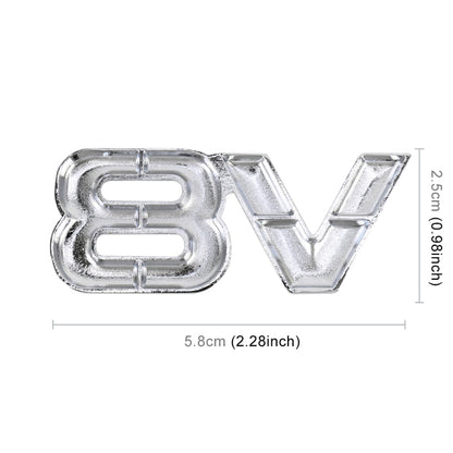 V8 Connect Shape Car Metal Body Decorative Sticker, Size : S (Silver) - Decorative Sticker by buy2fix | Online Shopping UK | buy2fix