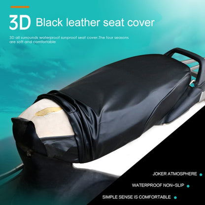 Waterproof Motorcycle Black Leather Seat Cover Prevent Bask In Seat Scooter Cushion Protect, Size: S, Length: 42-47cm; Width: 20-30cm - Seat Covers by buy2fix | Online Shopping UK | buy2fix