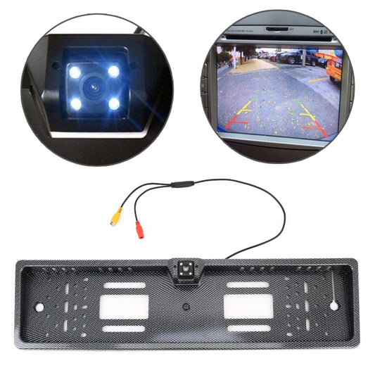 JX-9488 720x540 Effective Pixel NTSC 60HZ CMOS II Universal Waterproof Car Carbon Fiber Rear View Backup Camera with 2W 80LM 5000K White Light 4LED Lamp, DC 12V, Wire Length: 4m - In Car by buy2fix | Online Shopping UK | buy2fix