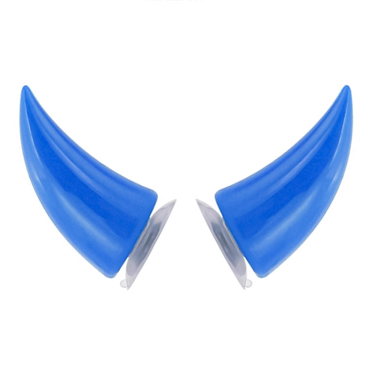 2 PCS Motorcycle Helmet Devil Decoration Motorbike Helmet Suction Cups Horns Decoration Headwear Sucker(Blue) - Ornamental Parts by buy2fix | Online Shopping UK | buy2fix