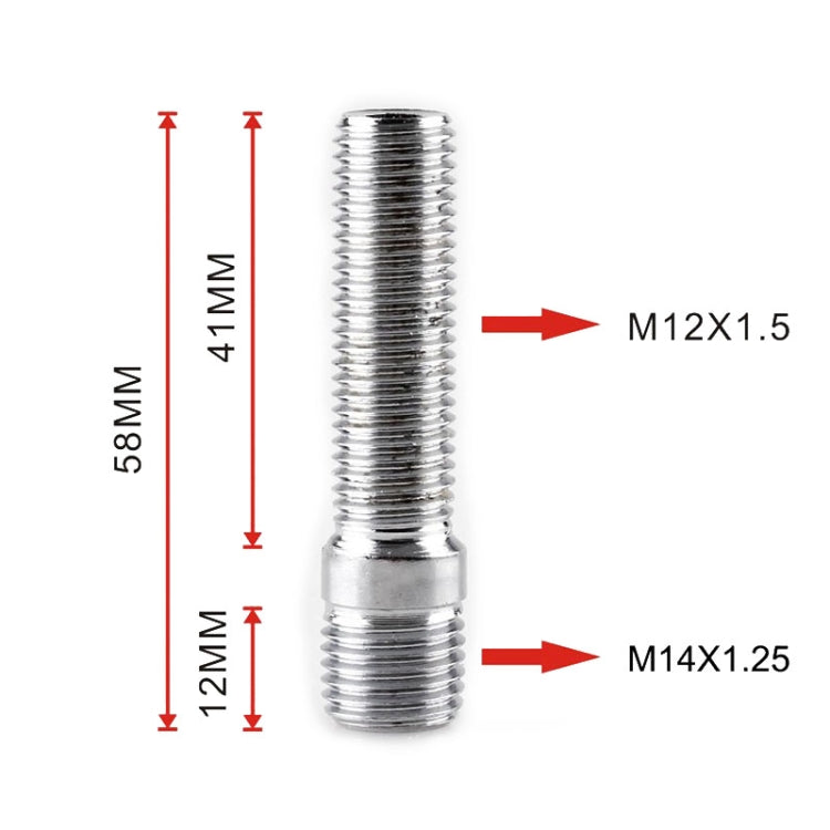 20 PCS 5.8cm Universal Car Modification Extended Wheels Stud Conversion M14x1.25 to M12x1.5 Screw Adapter LN032 LN033 LN044 - In Car by buy2fix | Online Shopping UK | buy2fix