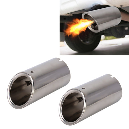 2 PCS Car Styling Stainless Steel Exhaust Tail Muffler Tip Pipe for VW Volkswagen 1.8T/2T Swept Volume, Audi A1/A3/A4L/Q3/Q5(Silver) - In Car by buy2fix | Online Shopping UK | buy2fix