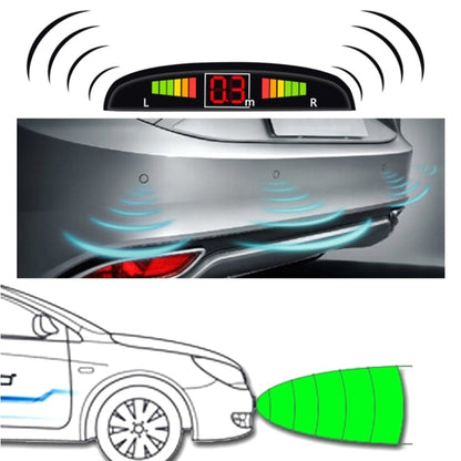 Car Buzzer Reverse Backup Radar System - Premium Quality 4 Parking Sensors Car Reverse Backup Radar System with LCD Display(Silver) - In Car by buy2fix | Online Shopping UK | buy2fix