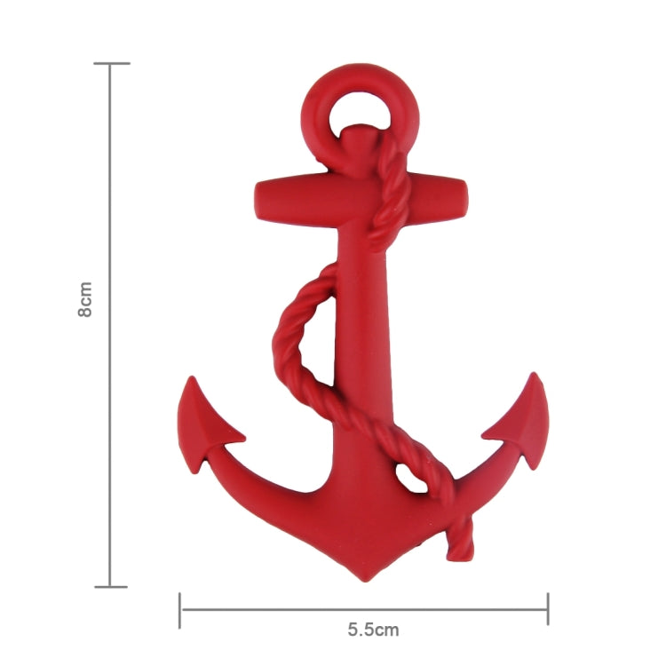 Ship Anchor Shape Car Auto Metal Free Stickers(Red) - 3D Metal Sticker by buy2fix | Online Shopping UK | buy2fix