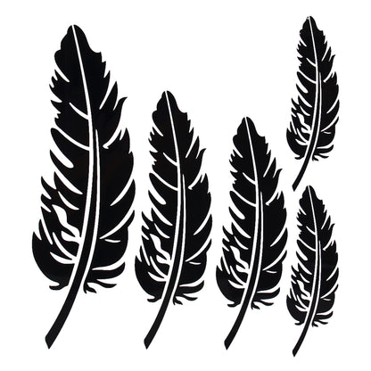 10 PCS Emblem Feather Car Stickers Waterproof Plastic Decal Sticker(Black) - Decorative Sticker by buy2fix | Online Shopping UK | buy2fix