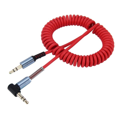 3.5mm 3-pole Male to Male Plug Audio AUX Retractable Coiled Cable, Length: 1.5m(Red) - Aux Cable by buy2fix | Online Shopping UK | buy2fix