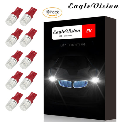 10 PCS T10 2W 100LM IP67 LEDs Bulbs Prismatic Shape Car Lens Decoder Mini Lamps DC 12V, with 2LEDs SMD-5730 Lamps (Red Light) - LED Headlamps by buy2fix | Online Shopping UK | buy2fix