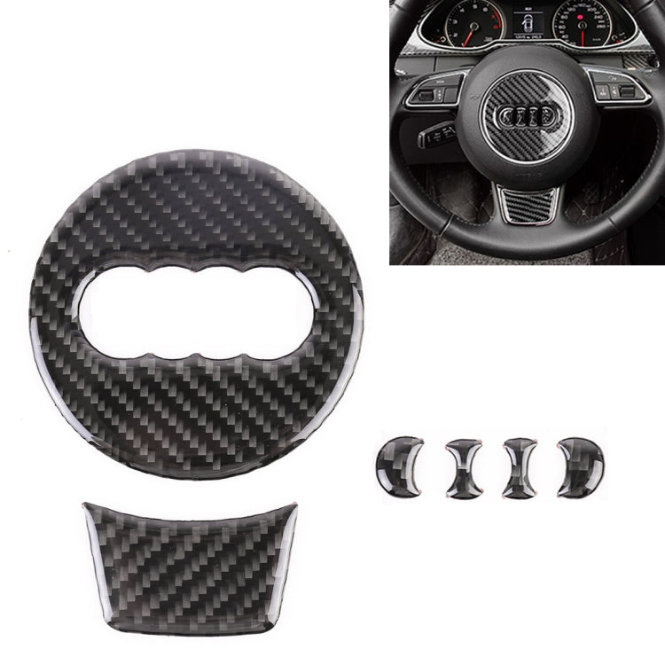 Car Carbon Fiber Steering Wheel Decorative Sticker for Audi A4L / A5 / Q5 - Car Interior Mouldings by buy2fix | Online Shopping UK | buy2fix