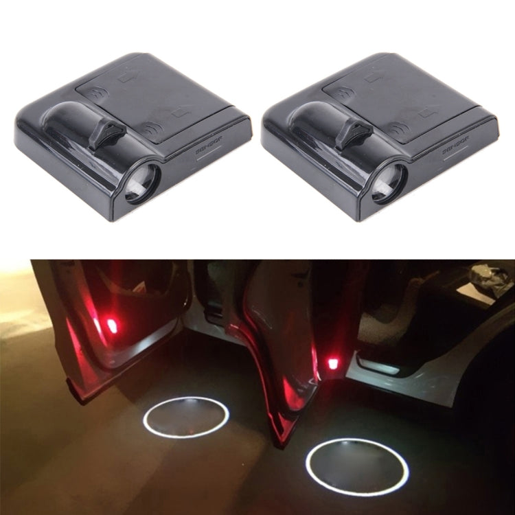 2 PCS LED Ghost Shadow Light, Car Door LED Laser Welcome Decorative Light, Display Logo for Audi Car Brand(Black) - Door Lights by buy2fix | Online Shopping UK | buy2fix