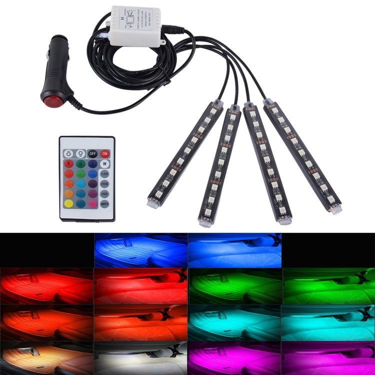 4 in 1 4.5W 36 SMD-5050-LEDs RGB Car Interior Floor Decoration Atmosphere Colorful Neon Light Lamp with Wireless Remote Control, DC 12V - Atmosphere lights by buy2fix | Online Shopping UK | buy2fix