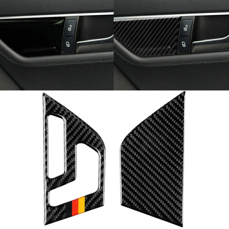 2 PCS German Flag Car Carbon Fiber Left Drive Seat Adjustment Panel Decorative Sticker for Mercedes-Benz W204 2007-2013 - Car Interior Mouldings by buy2fix | Online Shopping UK | buy2fix