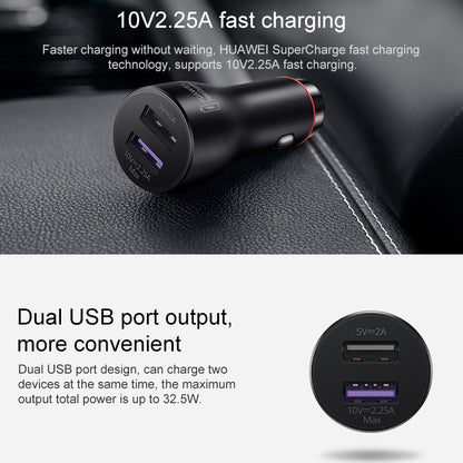 Original Huawei CP36 Dual USB Super Fast Charging Car Charger (Max 22.5W SE) (Dark Gray) - Car Charger by Huawei | Online Shopping UK | buy2fix