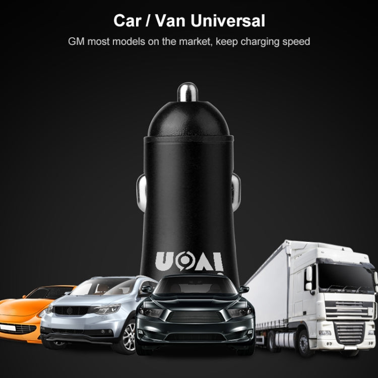 IVON CC26 5V 2.1A Dual USB Port Mini Car Charger (Grey) - In Car by IVON | Online Shopping UK | buy2fix