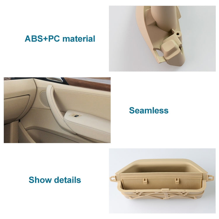 Car Rear Left Inside Doors Handle Pull Trim Cover 5141 7394 519-1 for BMW X3 X4, Left Driving (Beige) - In Car by buy2fix | Online Shopping UK | buy2fix