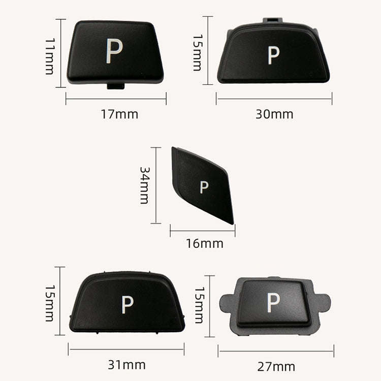 Car Gear Lever Auto Parking Button Letter P Cap for BMW X5 X6 2013-, Left Driving (Black) - In Car by buy2fix | Online Shopping UK | buy2fix