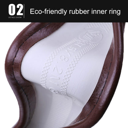 Universal Car Genuine Leather Pinhole Steering Wheel Cover, Diameter: 38cm(Brown) - Steering Wheel Accessories by buy2fix | Online Shopping UK | buy2fix