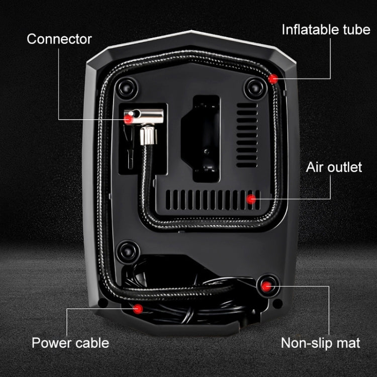 Car 12V Portable Inflatable Cylinder Pedal Digital Display Air Pump with Light - In Car by buy2fix | Online Shopping UK | buy2fix