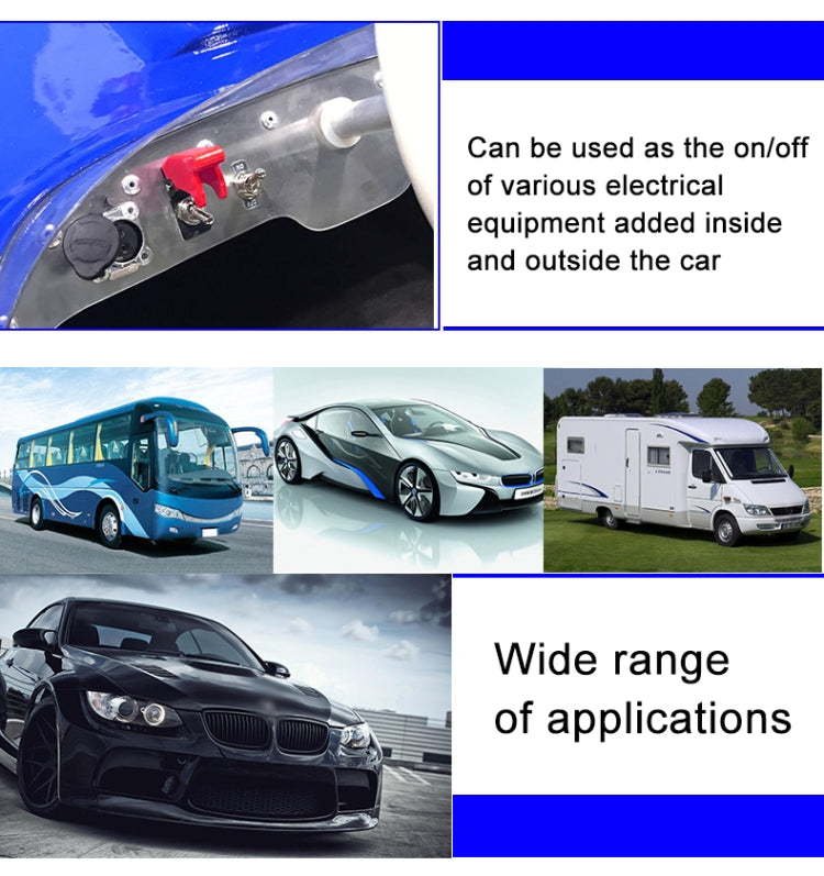 12V Universal Car One-key Start Button Modified Racing LED Light Rocker Switch Panel (Blue) - In Car by buy2fix | Online Shopping UK | buy2fix