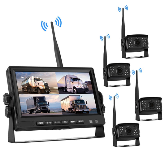 PZ710-W 7 inch Car Digital Wireless Rear-view Split-screen Monitor Four Record - In Car by buy2fix | Online Shopping UK | buy2fix