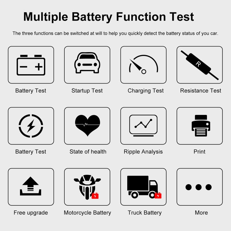 KONNWEI KW720 Car 3.2 inch 6V-24V Lead-acid Battery Tester with Printer - Code Readers & Scan Tools by KONNWEI | Online Shopping UK | buy2fix