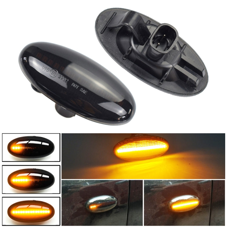 2pcs For Mazda 2 DY 2003-2007 Car Dynamic LED Fender Side Light (Transparent Black) - In Car by buy2fix | Online Shopping UK | buy2fix