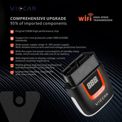Viecar VP004 Car Mini OBD + USB / Type-C Interface Fault Detector V1.5 WiFi Diagnostic Tool - In Car by buy2fix | Online Shopping UK | buy2fix