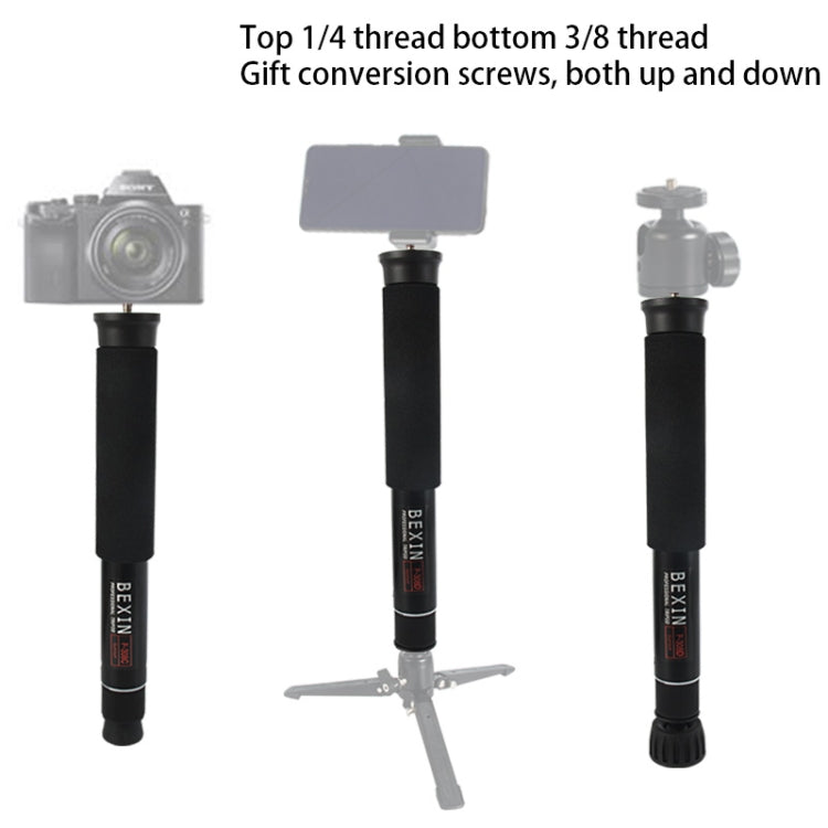 BEXIN P308C Portable Travel Outdoor DSLR Camera Aluminum Alloy Monopod Holder (Black) - Camera Accessories by BEXIN | Online Shopping UK | buy2fix