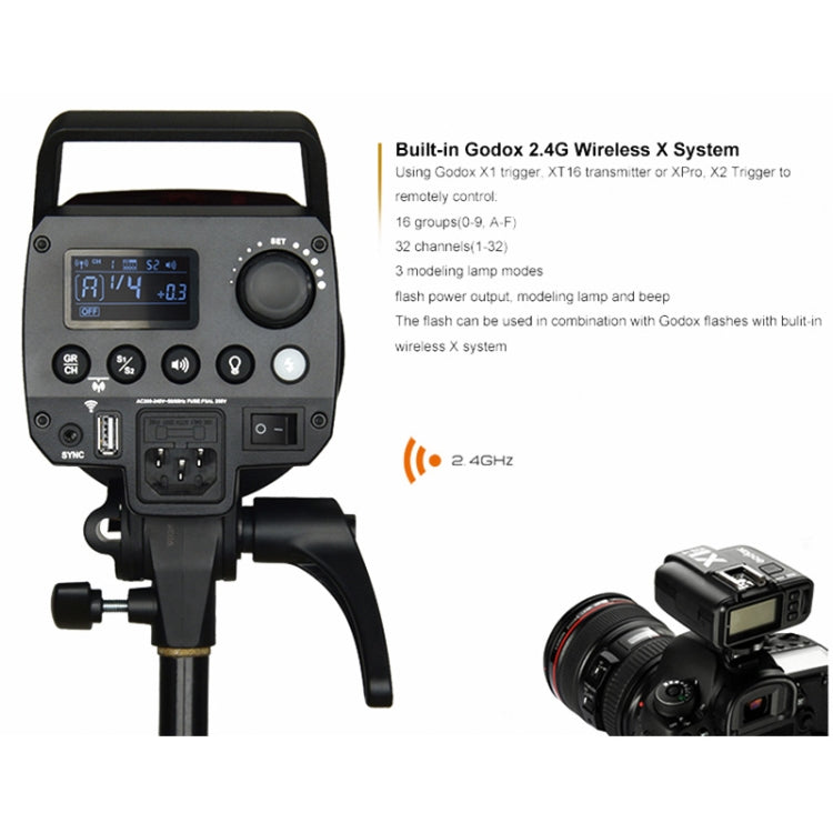 Godox MS300 Studio Flash Light 300Ws Bowens Mount Studio Speedlight(US Plug) - Camera Accessories by Godox | Online Shopping UK | buy2fix