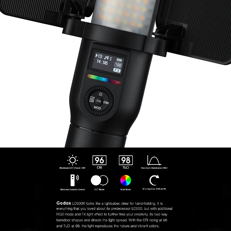 Godox LC500R RGB Full Color LED Light Stick Handheld Fill Light with Remote Control(UK Plug) - Camera Accessories by Godox | Online Shopping UK | buy2fix