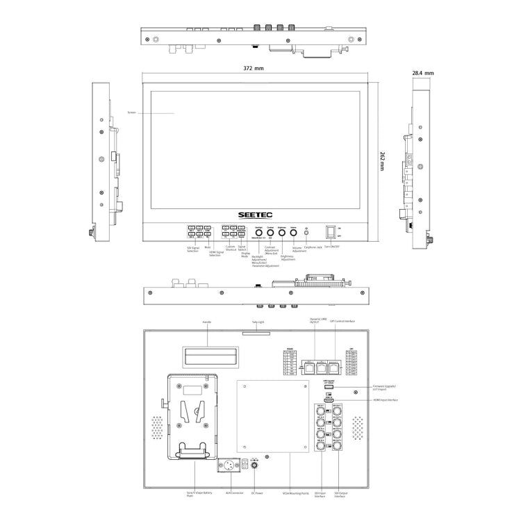 SEETEC ATEM156S 15.6 inch 3G-SDI HDMI Full HD 1920x1080P Multi-camera Broadcast Monitor(AU Plug) - On-camera Monitors by SEETEC | Online Shopping UK | buy2fix