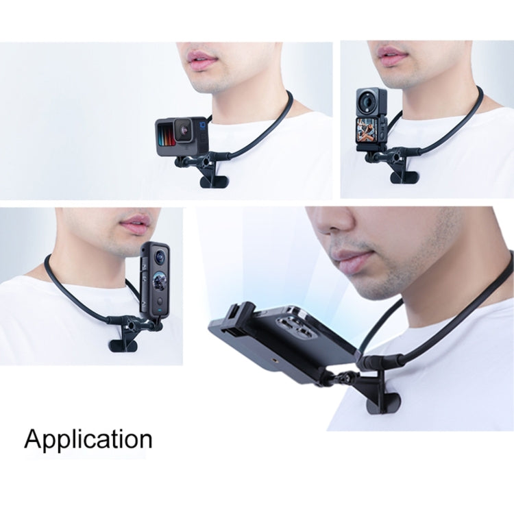 Hands Free Lazy Wearable Neck Phone Camera Holder, Extended Version(Black) - DJI & GoPro Accessories by buy2fix | Online Shopping UK | buy2fix