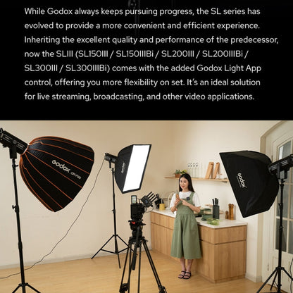 Godox SL200IIIBi 215W Bi-Color 2800K-6500K LED Video Light(AU Plug) - Shoe Mount Flashes by Godox | Online Shopping UK | buy2fix