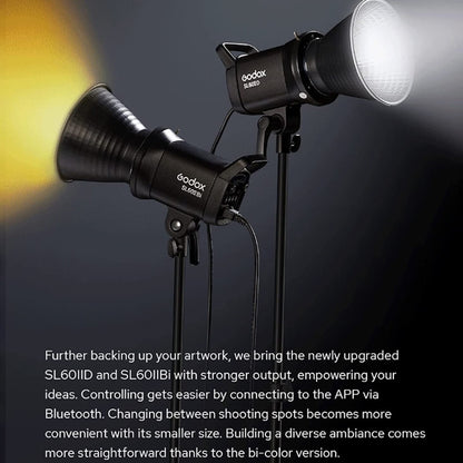 Godox SL60IIBi 75W Bi-Color 2800K-6500K LED Video Light(UK Plug) - Shoe Mount Flashes by Godox | Online Shopping UK | buy2fix