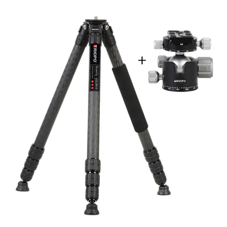 TRIOPO GS2808 Camcorder Photography No Axial Carbon Fiber Tripod Mount Holder with Ball Head, Load: 15KG - Tripods by TRIOPO | Online Shopping UK | buy2fix