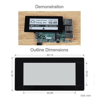 Waveshare 2.9 inch 296 x 128 Pixel 5-Points Capacitive Touch Black / White E-Paper E-Ink Display HAT for Raspberry Pi Pico, SPI Interface - Modules Expansions Accessories by WAVESHARE | Online Shopping UK | buy2fix