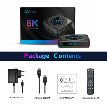 X96 X4 8K Smart TV BOX Android 11.0 Media Player with Remote Control, Amlogic S905X4 Quad Core ARM Cortex A55, RAM: 4GB, ROM: 64GB, Support 100M, Dual Band WiFi, Bluetooth, AU Plug - Consumer Electronics by Beelink | Online Shopping UK | buy2fix