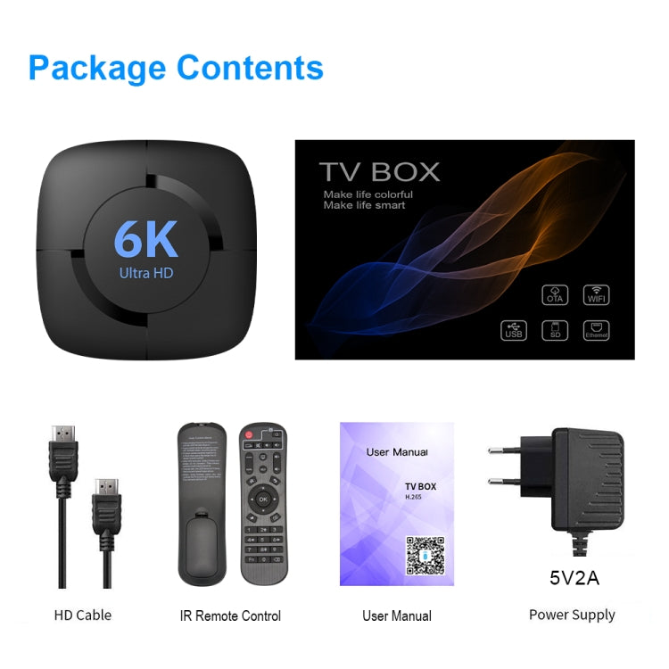 6K UHD Smart TV Box, Android 10.0, Allwinner H616 Quad Core, 4GB+32GB,UK Plug - Consumer Electronics by buy2fix | Online Shopping UK | buy2fix