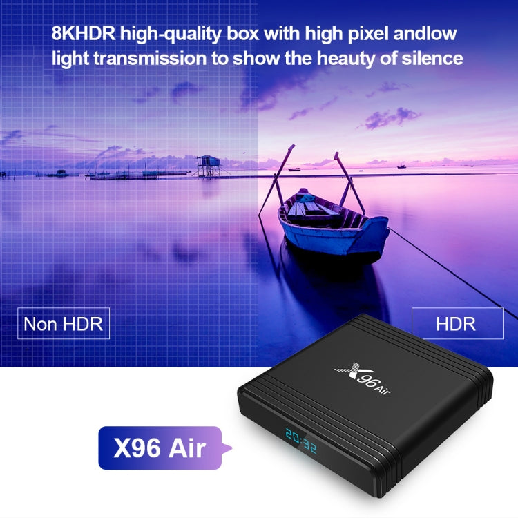 X96 Air 8K Smart TV BOX Android 9.0 Media Player with Remote Control, Quad-core Amlogic S905X3, RAM: 4GB, ROM: 64GB, Dual Band WiFi, Bluetooth, US Plug - Consumer Electronics by buy2fix | Online Shopping UK | buy2fix