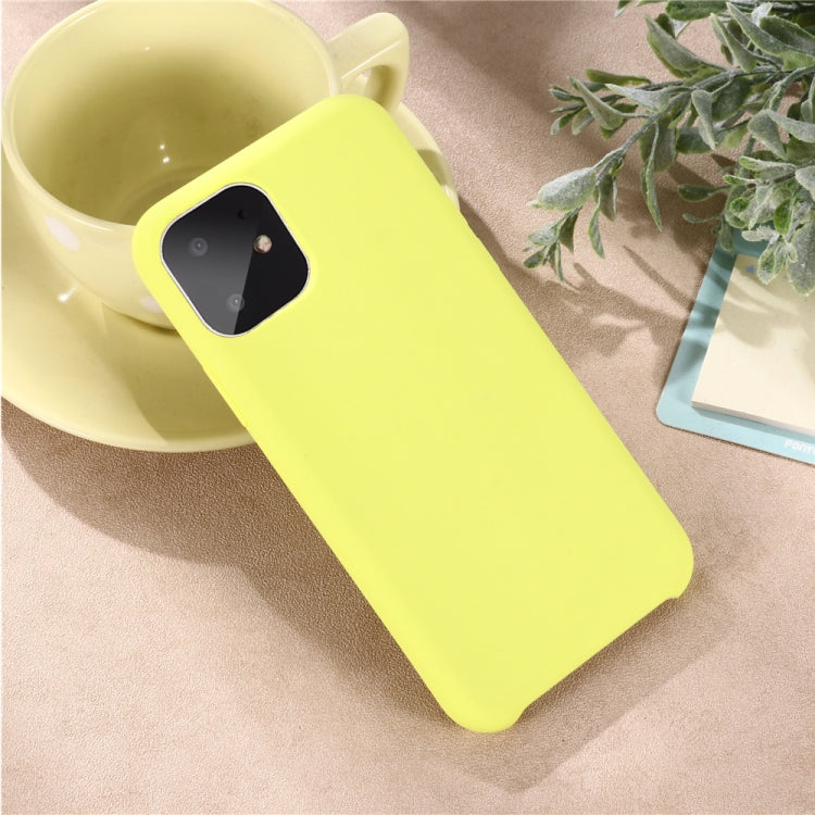 For iPhone 11 Solid Color Liquid Silicone Shockproof Case (Yellow) - iPhone 11 Cases by buy2fix | Online Shopping UK | buy2fix