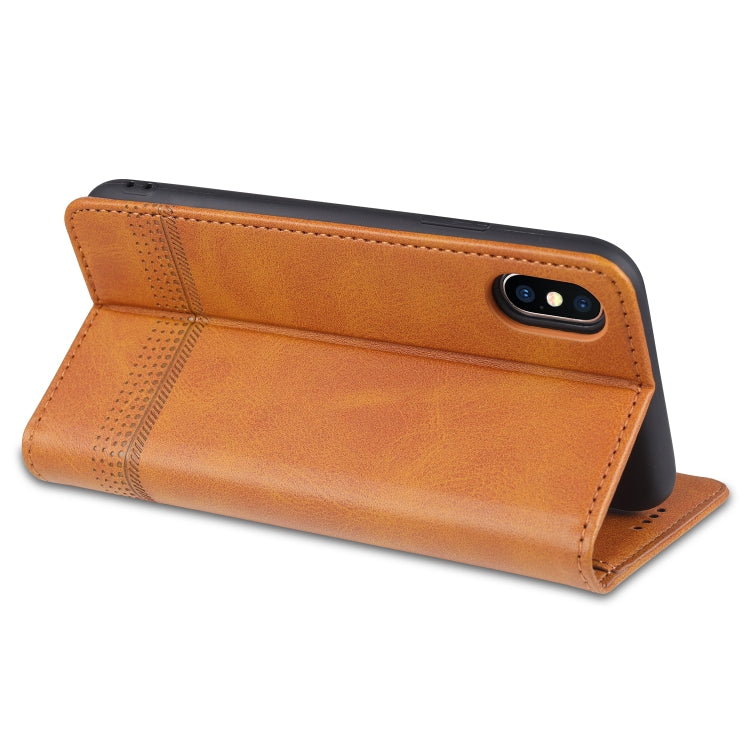 For iPhone XS Max AZNS Magnetic Calf Texture Horizontal Flip Leather Case with Card Slots & Holder & Wallet(Dark Blue) - More iPhone Cases by AZNS | Online Shopping UK | buy2fix