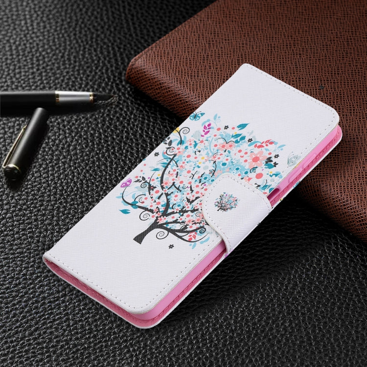 For Samsung Galaxy A12 Colored Drawing Pattern Horizontal Flip Leather Case with Holder & Card Slots & Wallet(Little Tree) - Samsung Accessories by buy2fix | Online Shopping UK | buy2fix