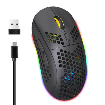 HXSJ T90 RGB Light Three-mode Wireless Gaming Mouse - Wireless Mice by HXSJ | Online Shopping UK | buy2fix