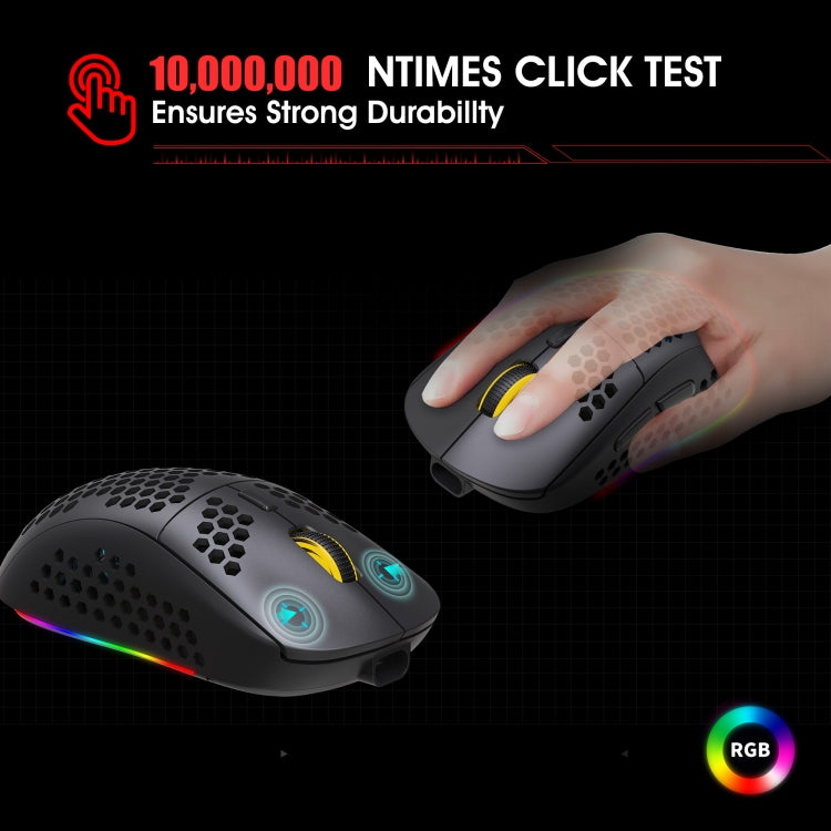 HXSJ T90 RGB Light Three-mode Wireless Gaming Mouse - Wireless Mice by HXSJ | Online Shopping UK | buy2fix