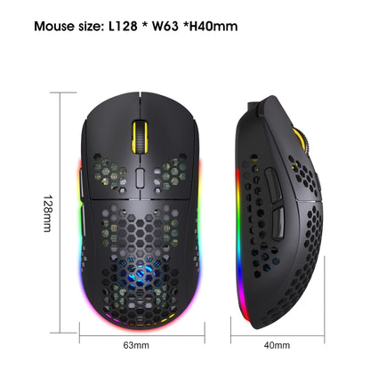 HXSJ T90 RGB Light Three-mode Wireless Gaming Mouse - Wireless Mice by HXSJ | Online Shopping UK | buy2fix