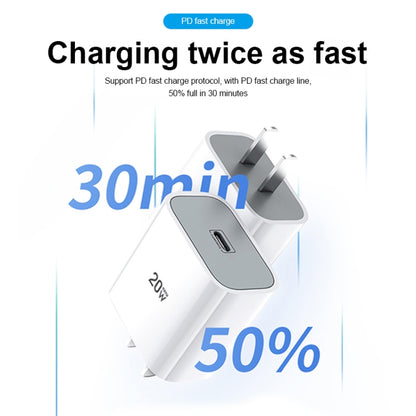 TOTUDESIGN CACQ-011 Glory Series 20W Type-C / USB-C Fast Charging Travel Charger Power Adapter, UK Plug(White) - Apple Accessories by TOTUDESIGN | Online Shopping UK | buy2fix