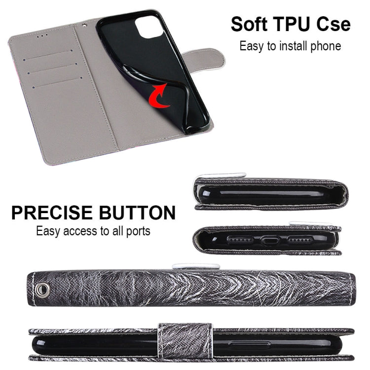 For Huawei P30 Lite Coloured Drawing Cross Texture Horizontal Flip PU Leather Case with Holder & Card Slots & Wallet & Lanyard(B11 Black White Lion Head) - Mobile Accessories by buy2fix | Online Shopping UK | buy2fix
