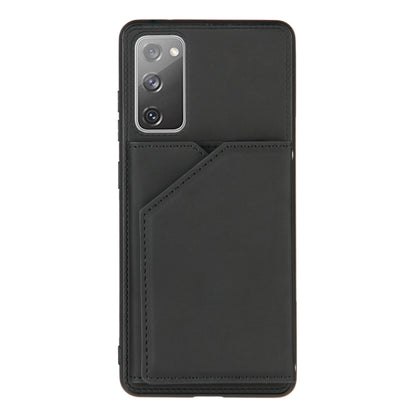 For Samsung Galaxy S20 FE Skin Feel PU + TPU + PC Back Cover Shockproof Case with Card Slots & Holder & Photo Frame(Black) - Galaxy S20 FE Cases by FIERRE SHANN | Online Shopping UK | buy2fix